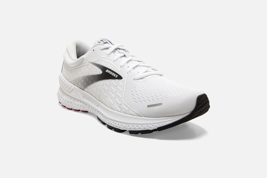 Brooks Adrenaline GTS 21 Road Running Shoes Mens - White/Black - VOZWQ-0469